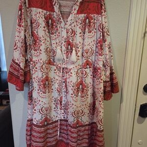 Cato Midi Print Pull-Tie Waist Dress 18/20W